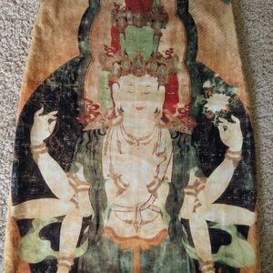 Vivienne Tam Vintage 90's Buddha Skirt, Rare, Size 1 (XS), Cotton Velvet